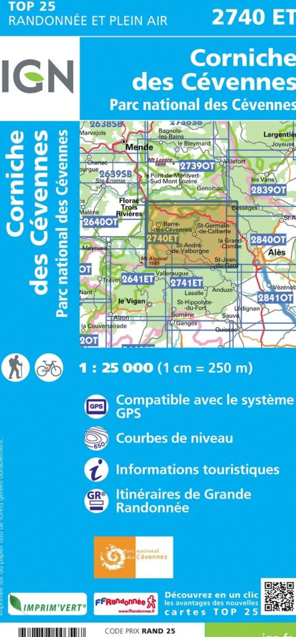 IGN 2740ET Corniche des Cévennes