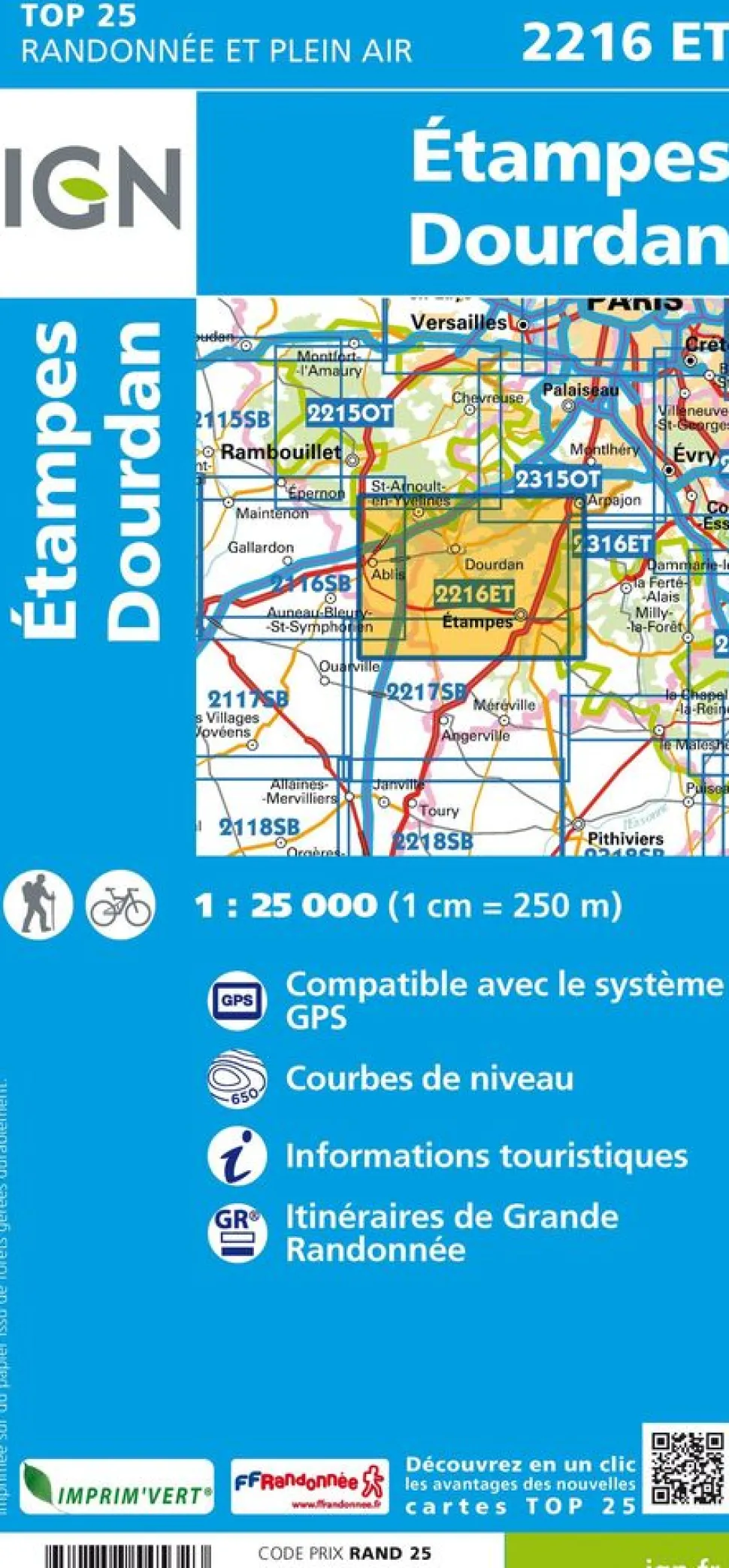 IGN 2216ET Etampes Dourdan
