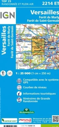 IGN 2214ET Versailles Forêts de Marly et