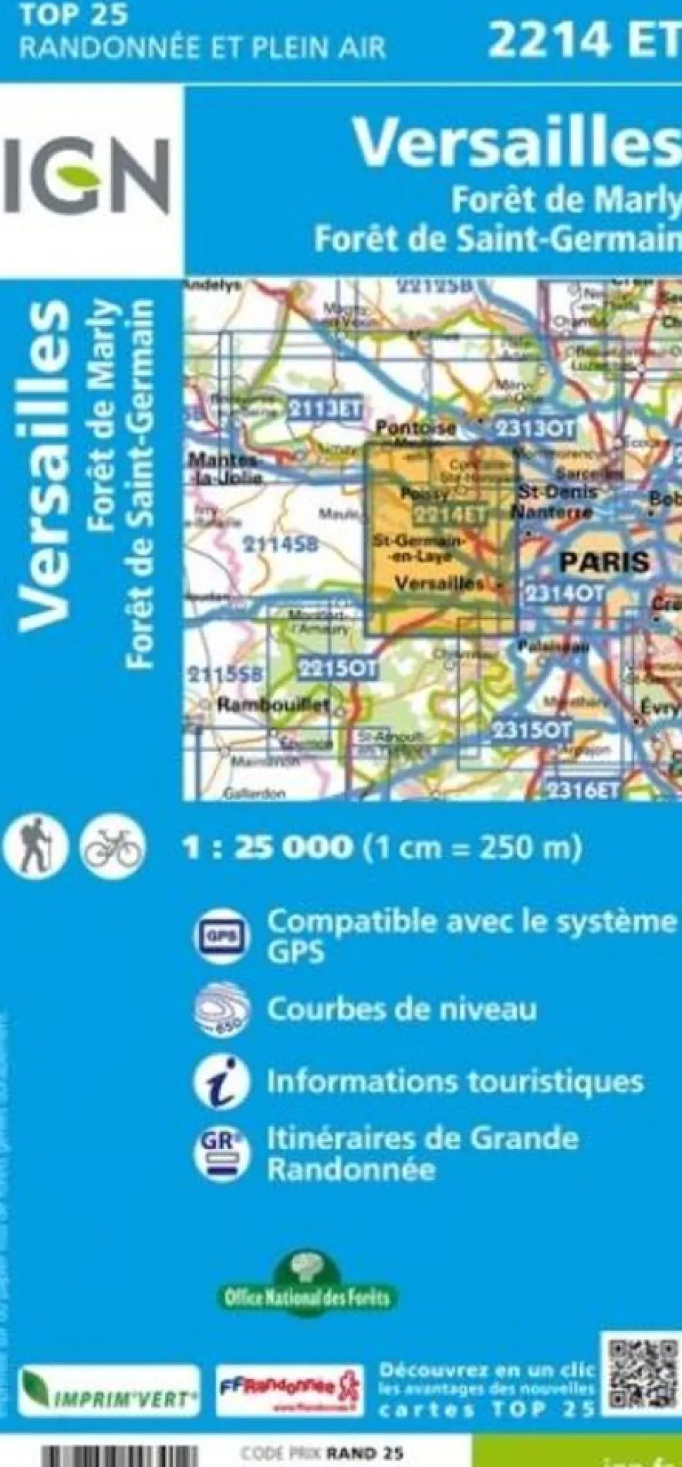 IGN 2214ET Versailles Forêts de Marly et