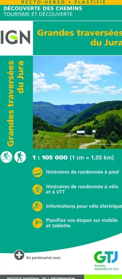 IGN Grande Traversées du Jura wandel-fietskaart