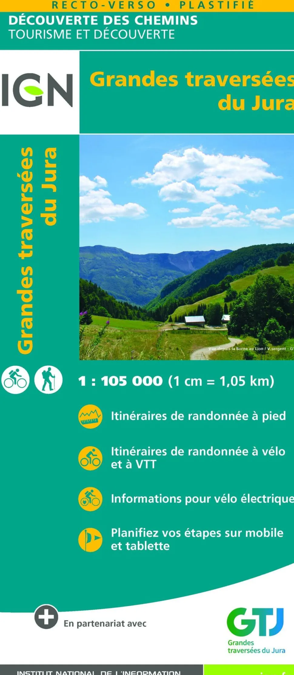 IGN Grande Traversées du Jura wandel-fietskaart