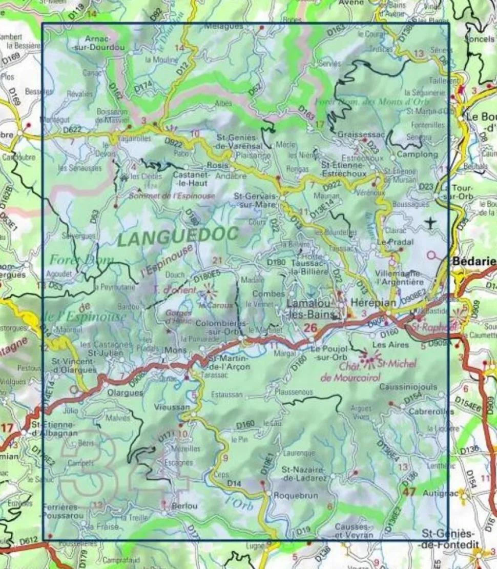 IGN 2543OT Lamalou-les-Bains