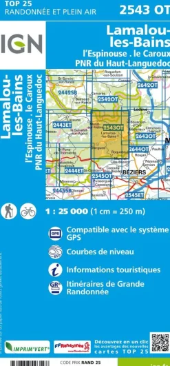 IGN 2543OT Lamalou-les-Bains