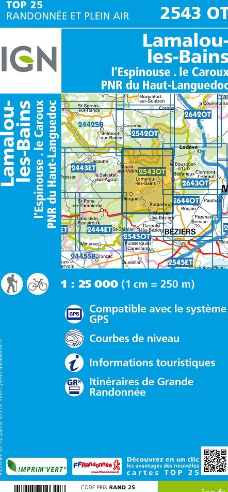 IGN 2543OT Lamalou-les-Bains