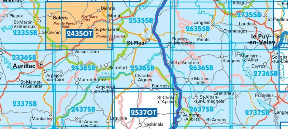 IGN 2537OT Nasbinals Monts d'Aubrac