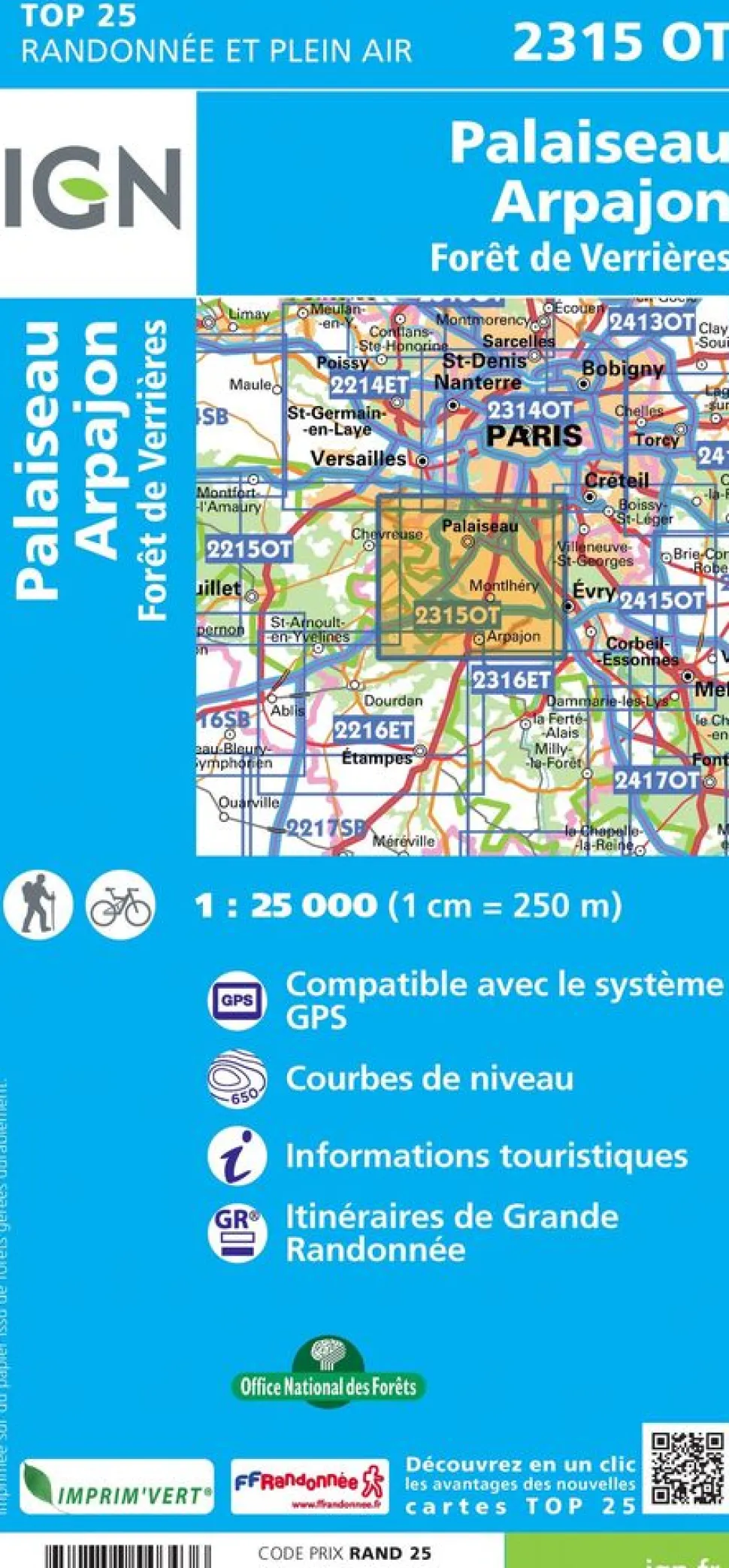 IGN 2315OT Palaiseau - Arpajon
