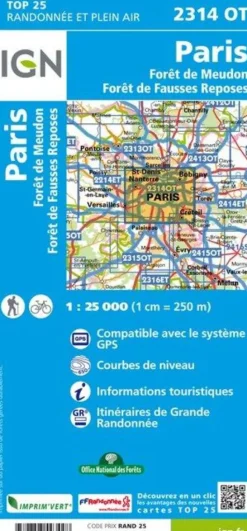 IGN 2314OT Paris Forêts de Meudon et