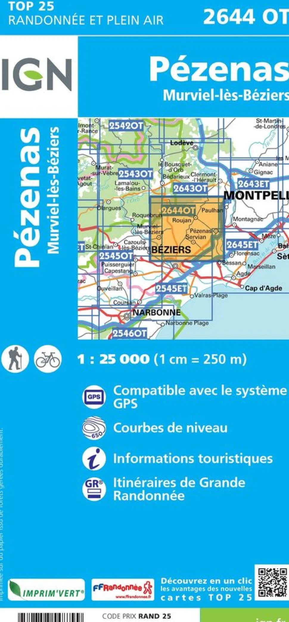 IGN 2644OT Pézenas Murviel-lès-Béziers