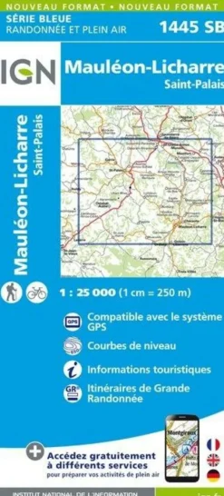 IGN Topografische kaart 1445SB Mauléon-Licharre