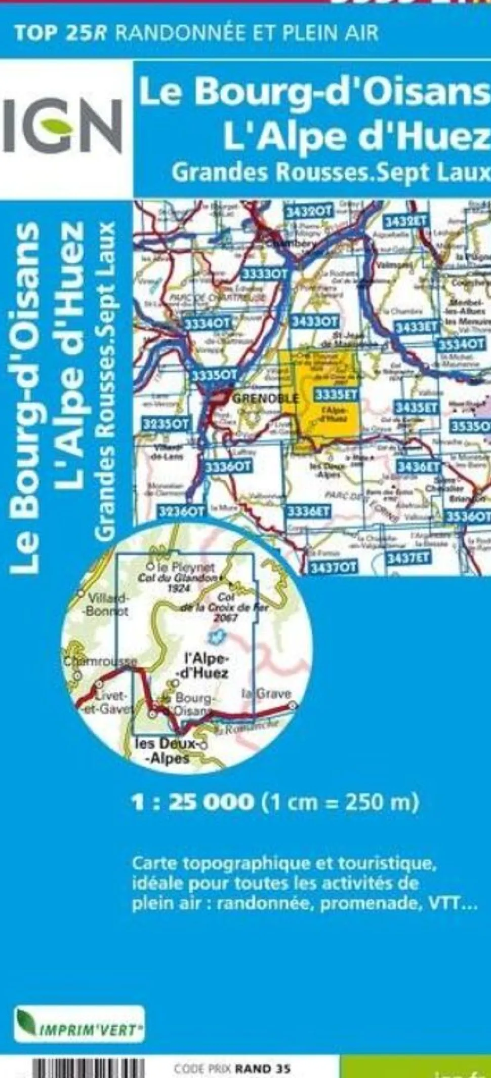IGN Wandelkaart 3335 ETR le Bourg d'Oisans