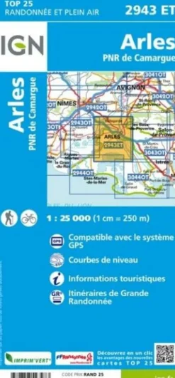 IGN Wandelkaart 2943et Arles