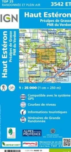 IGN Wandelkaart 3542et Haut Estéron