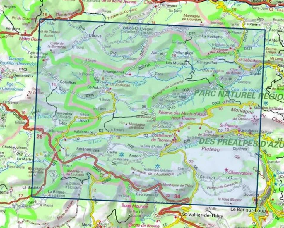 IGN Wandelkaart 3542et Haut Estéron