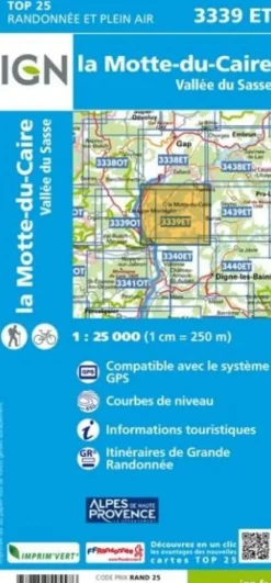 IGN Wandelkaart 3339et La Motte du Claire 1:25.000