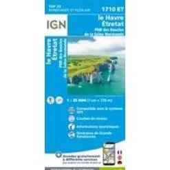IGN Wandelkaart 1710ET Le havre/etretat 1/25