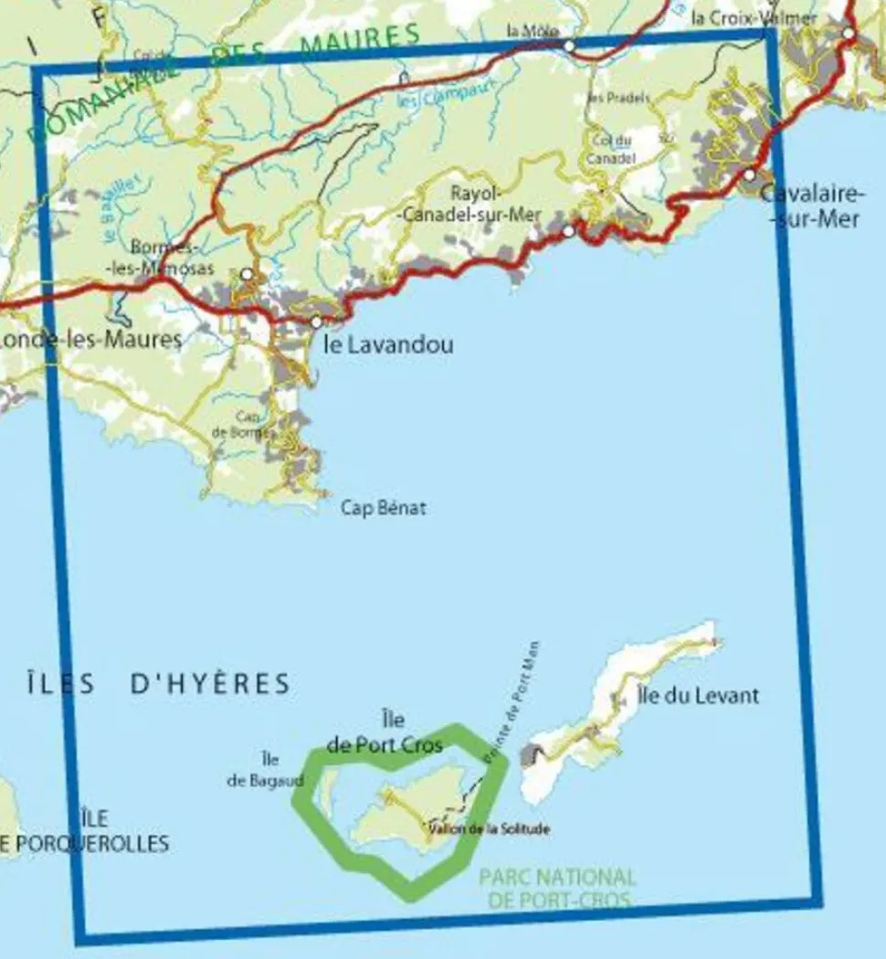 IGN Wandelkaart 3446et Le Lavandou