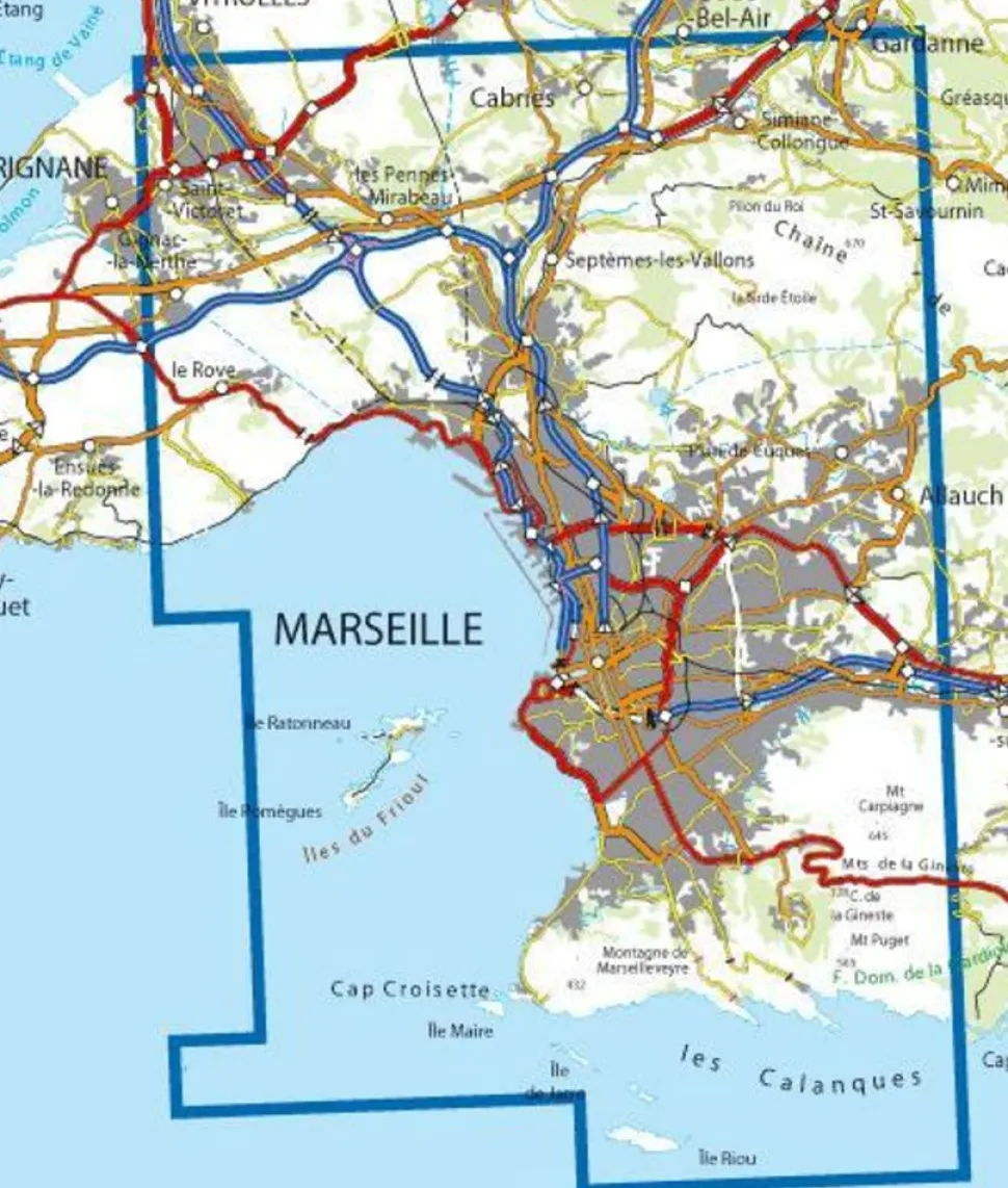 IGN Wandelkaart 3145et Marseille