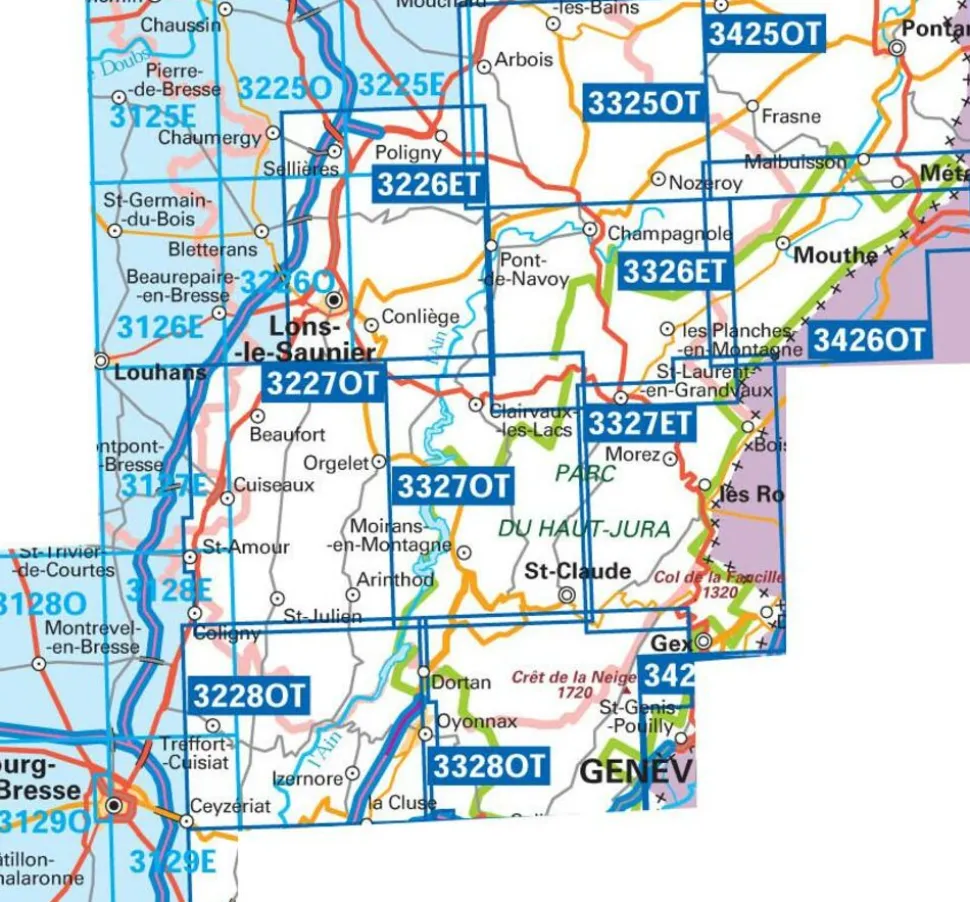 IGN Wandelkaart 3327et Morez Les Rousses