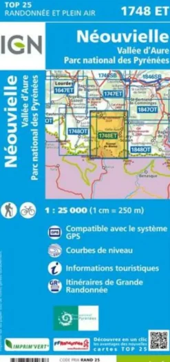IGN Wandelkaart 1748ET Neouvielle/vallee d aure 1/25