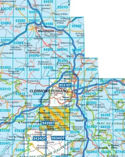 IGN Wandelkaart 2432ETR Massif du Sancy