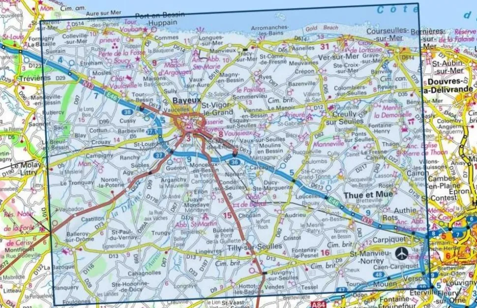 IGN Wandelkaart 1512OT Bayeux/arromanches-les-bai 1/25