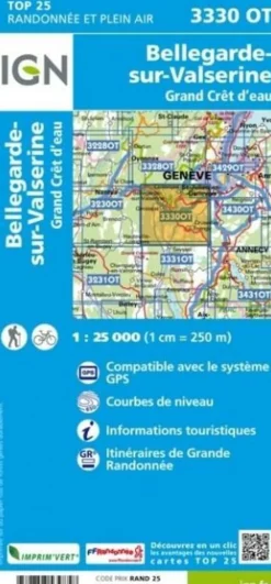 IGN Wandelkaart 3330ot Bellegarde-sur-Valserine