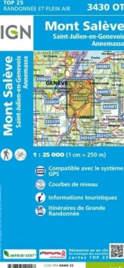 IGN Wandelkaart 3430ot Mont Salève