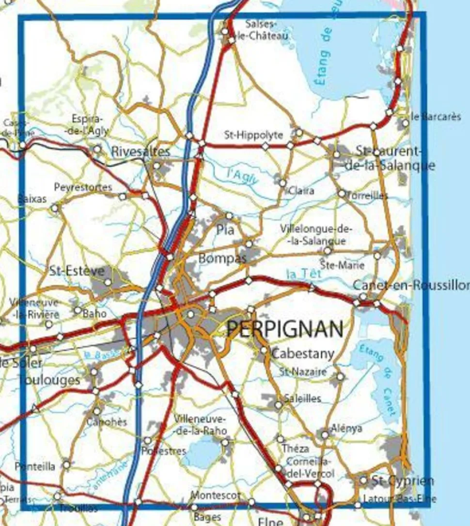 IGN Wandelkaart 2548ot Perpignan