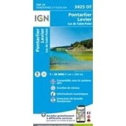 IGN Wandelkaart 3425OT Pontarlier Levier Lac de St.Poi
