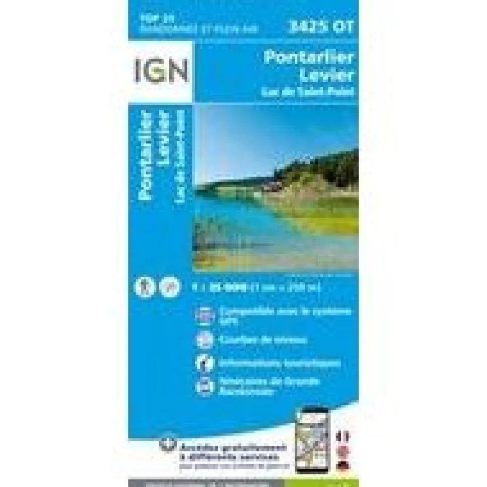 IGN Wandelkaart 3425OT Pontarlier Levier Lac de St.Poi