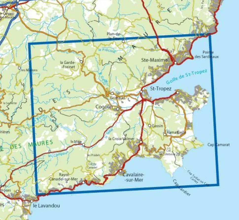 IGN Wandelkaart 3545ot St-Tropez Ste-Maxime