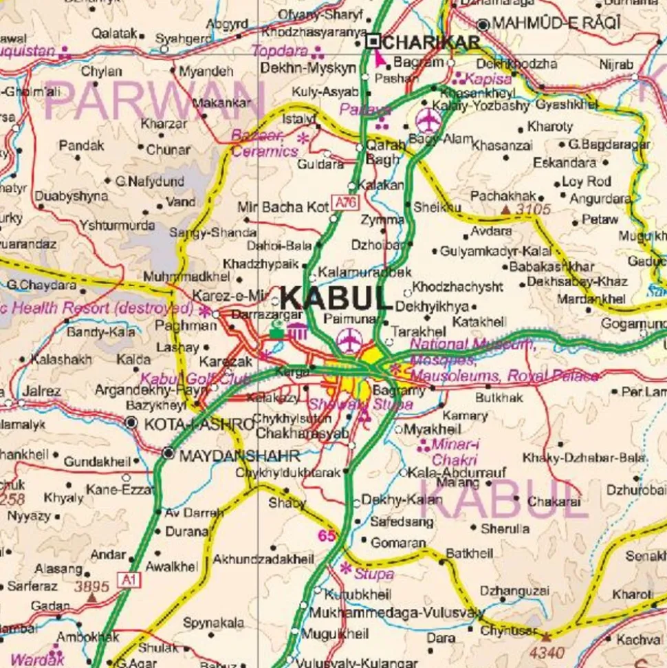 ITMB Kabul & Khyber Pas Wegenkaart