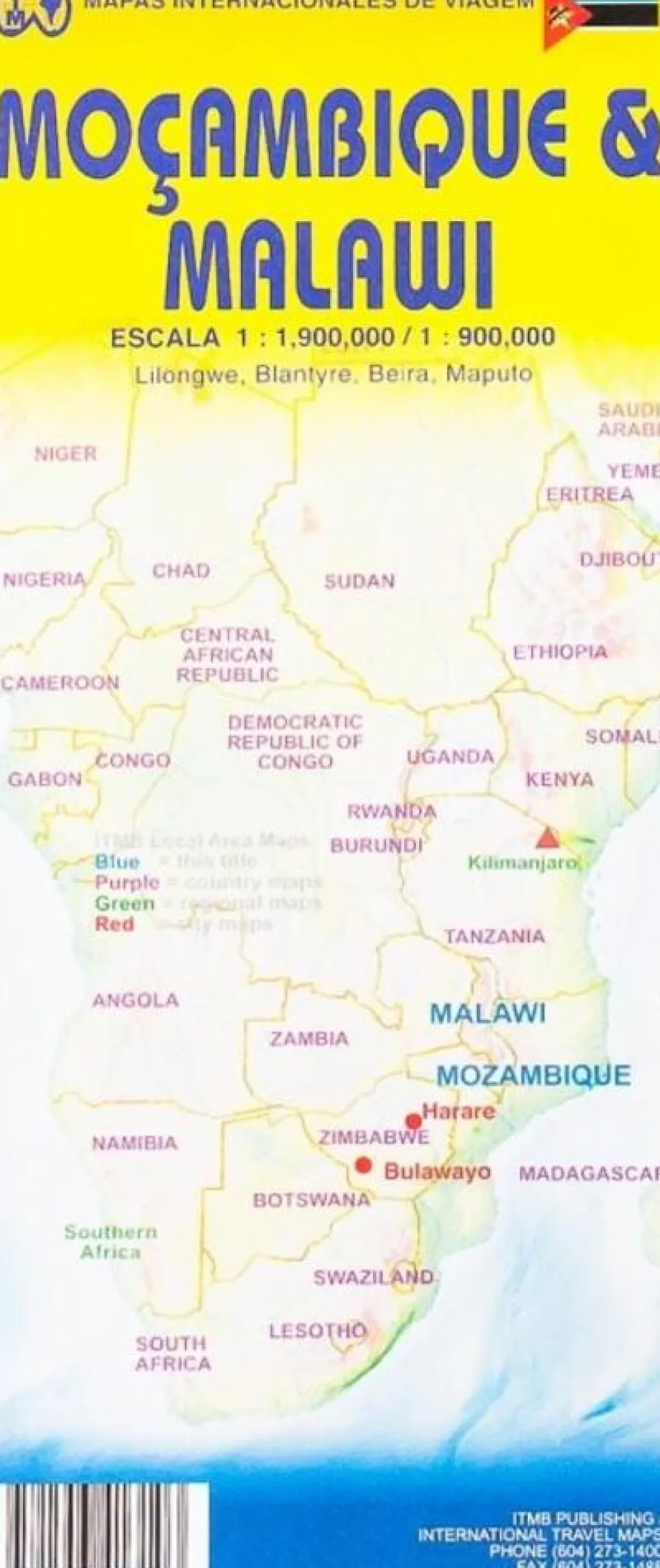 ITMB Wegenkaart Malawi Mozambique