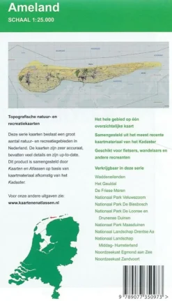 kaartenenatlassen Topografische (wandel)kaart Ameland