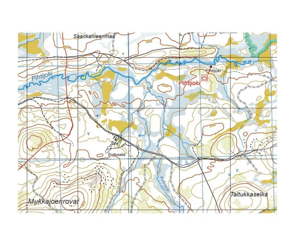 Karttakeskus FInland Wandelkaart Marivaara Jaurujoki Uittipiekke