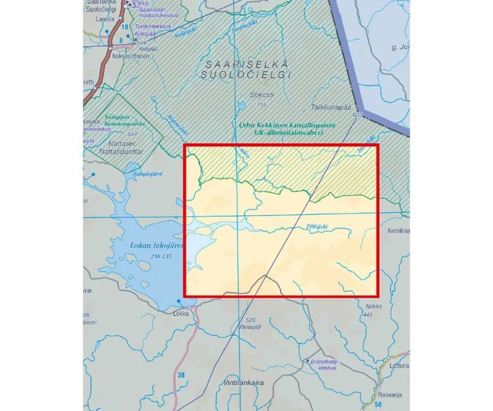 Karttakeskus FInland Wandelkaart Marivaara Jaurujoki Uittipiekke