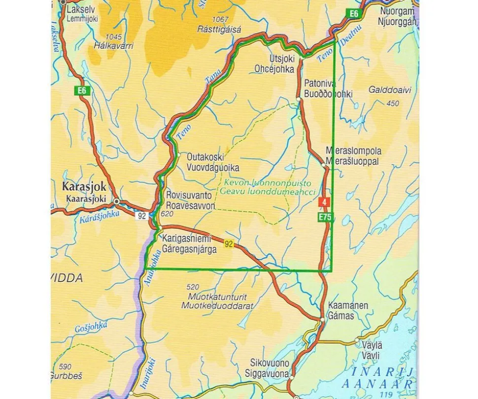 Karttakeskus FInland Wandelkaart Utsjoki Kevo