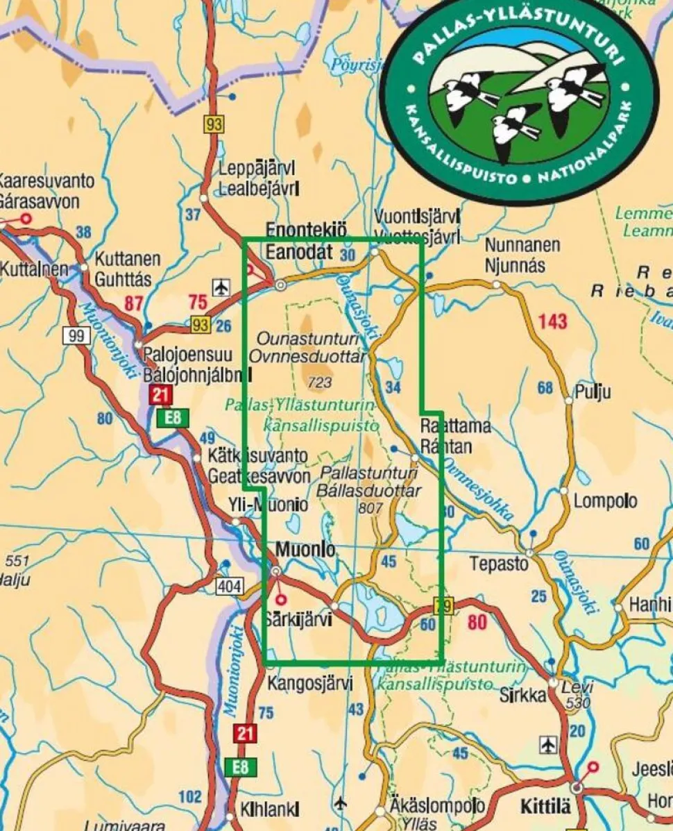Karttakeskus FInland Wandelkaart Pallas Hetta Olos 1:50.000