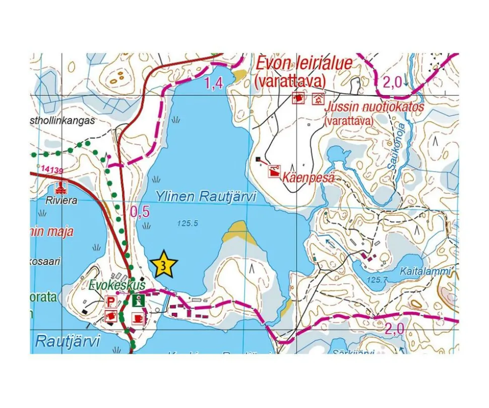 Karttakeskus FInland Wandelkaart Evo Päijänne Ilvesvaellus