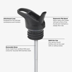 Klean Kanteen Classic met flip/sportdop, 800ml/27oz black
