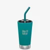 Klean Kanteen 16oz insulated Tumbler w/straw-lid emerald bay
