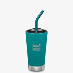Klean Kanteen 16oz insulated Tumbler w/straw-lid emerald bay