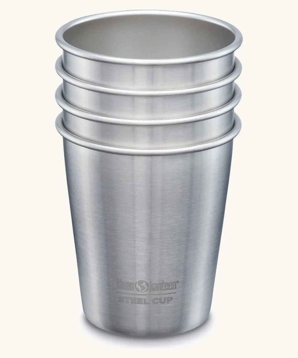 Klean Kanteen 10oz KIK pint cup-4pack brushed stainless
