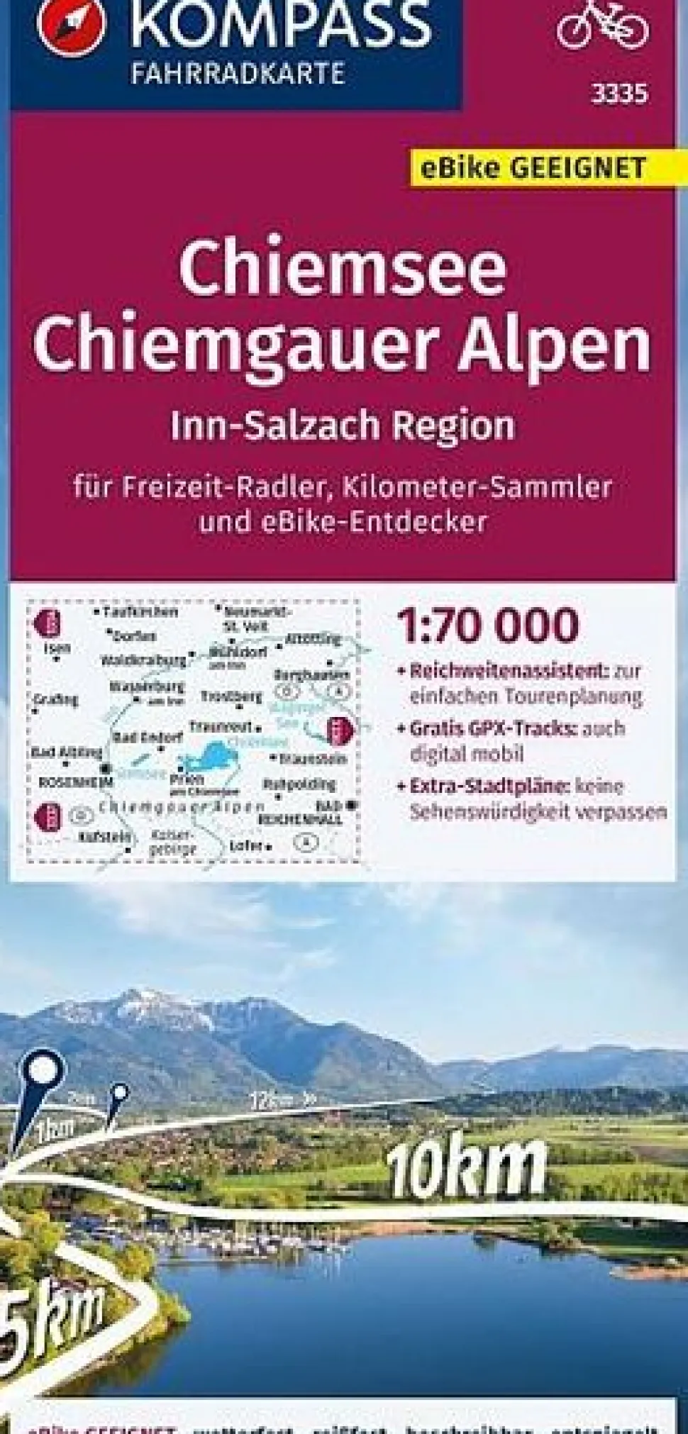 Kompass Fietskaart 3335 Chiemsee, Chiemgauer