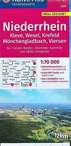 Kompass Fietskaart 3323 Niederrhein