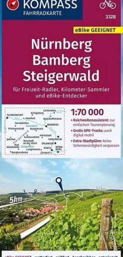 Kompass Fietskaart 3328 Nürnberg Bamberg