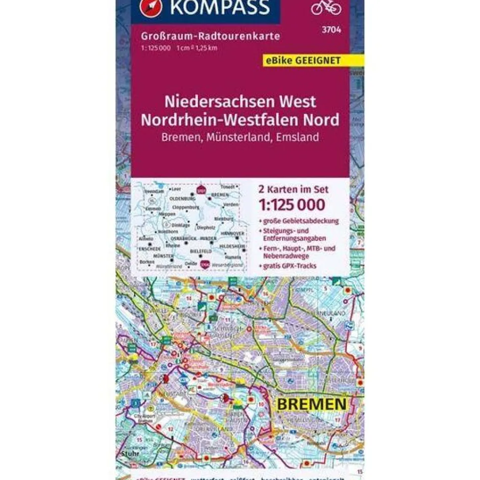 Kompass Fietskaart GRK3704 Niedersachsen West