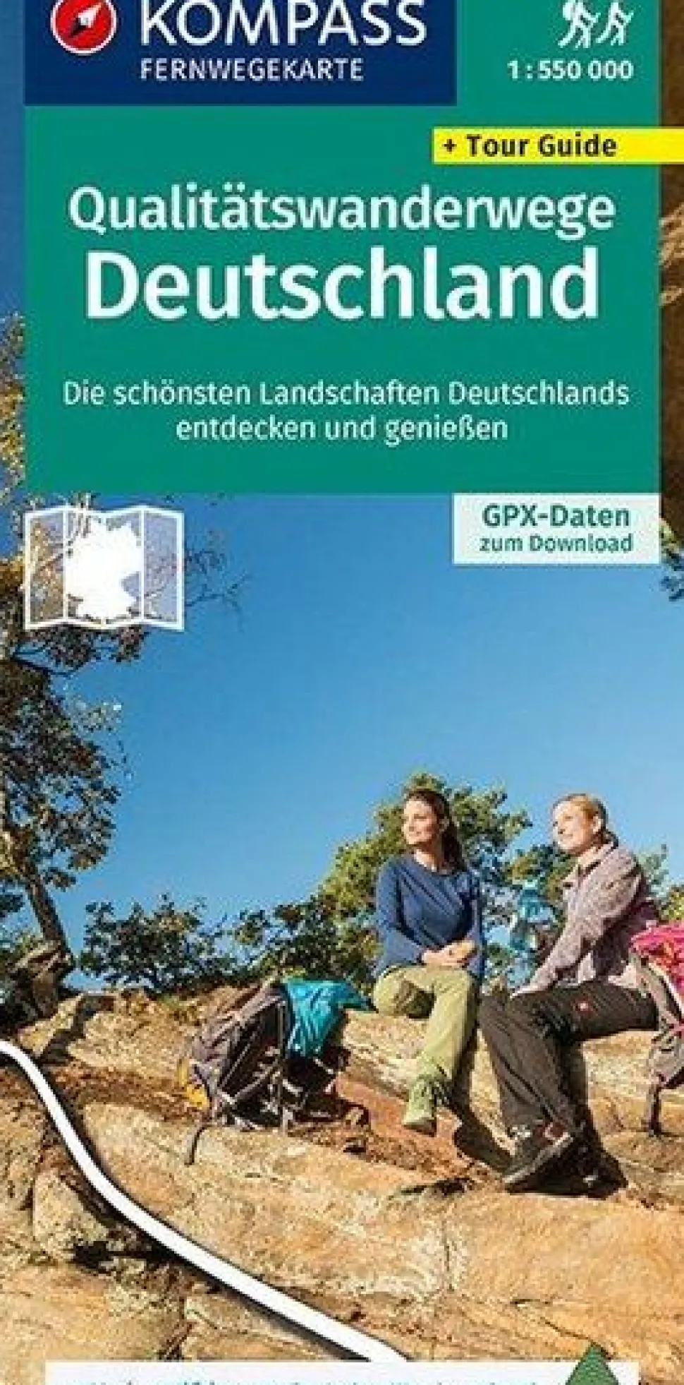 Kompass Overzichtskaart 2561 mooie wandelroutes Duitsland