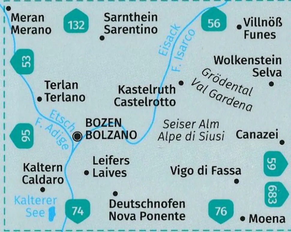 Kompass Wandelkaart 54 Bozen-Bolzano und Umgebung